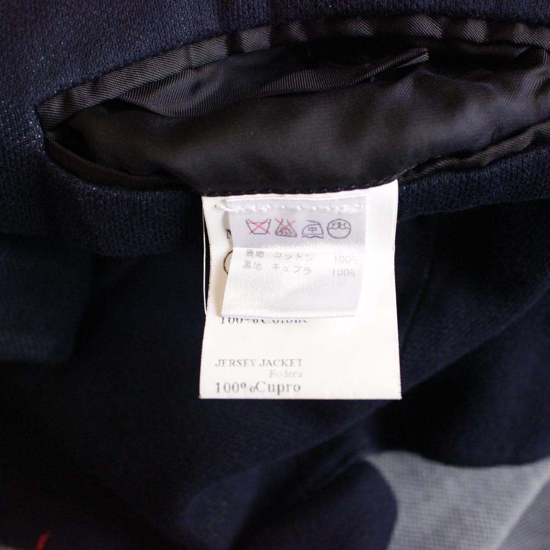 ISAIA デニム風テーラードジャケット LLサイズ コットン ネイビー 本切羽