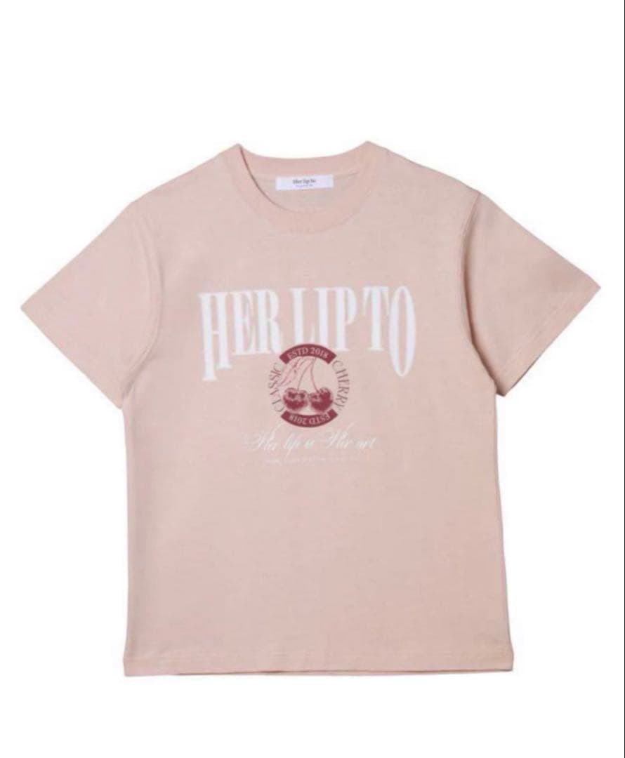新品未使用　Herlipto　classic cherry tee pink