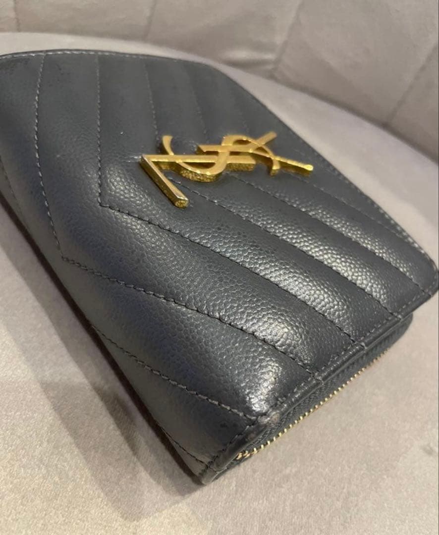 SAINT LAURENT グレー 二つ折り財布
