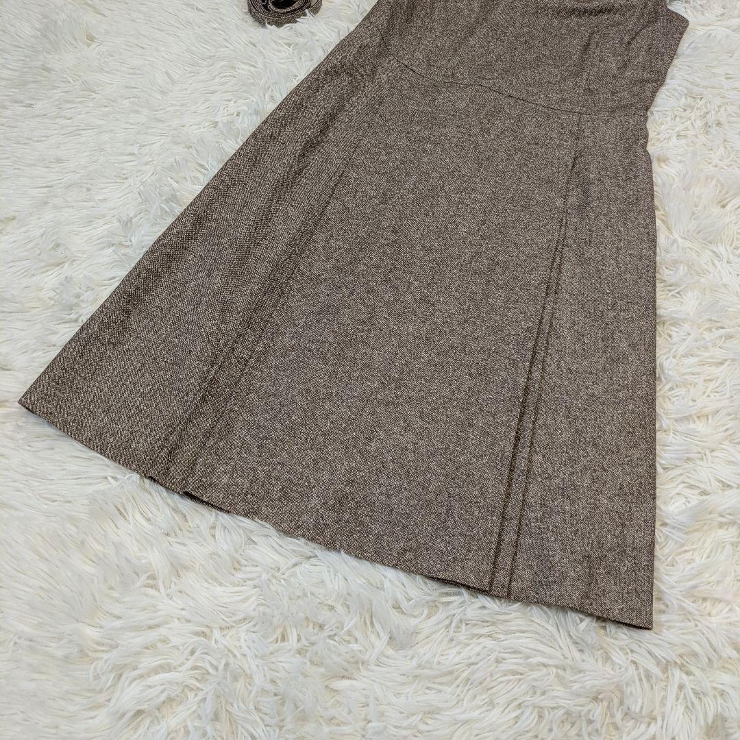 【美品】UNTITLED ノースリーブワンピース シルク　ウール　綿　ベルト付