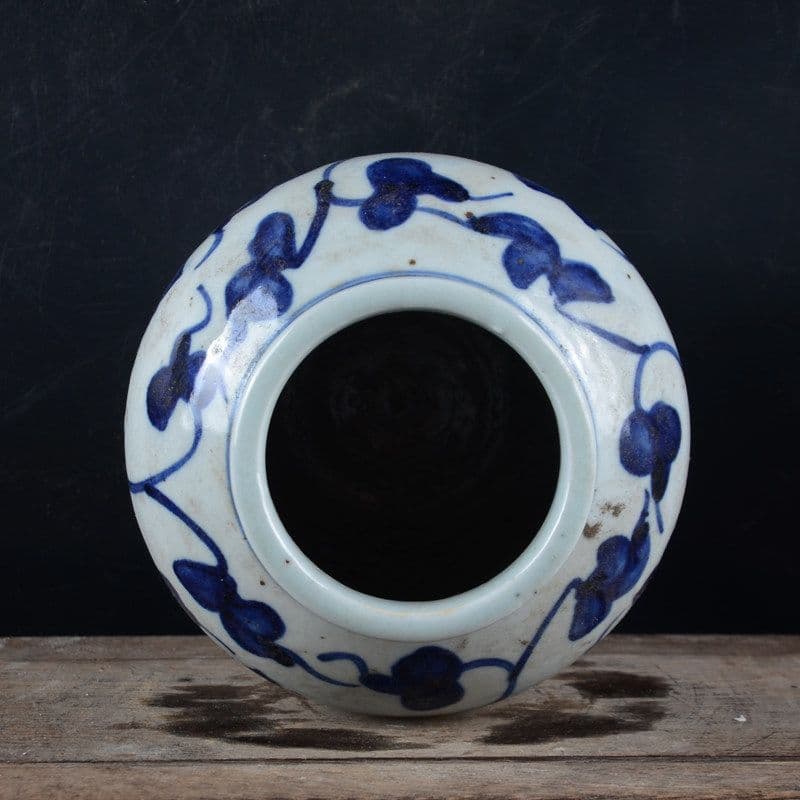 景徳鎮 陶磁装飾品 手描き青花模様壺 現代工芸品 美術品 置物