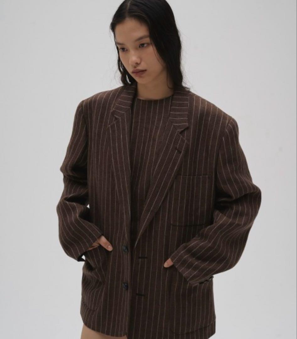 ジャケット・アウター todayful Boyfriend Stripe Linen Jacket