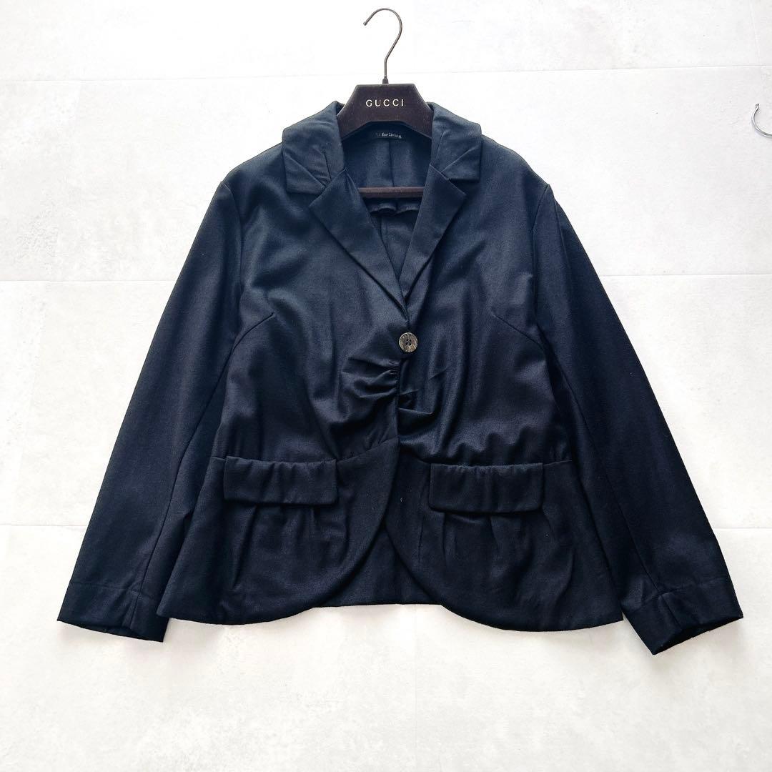 美品✨希少　ワイズアシンメトリーデザイン1Bウールジャケット近年変形ブラック
