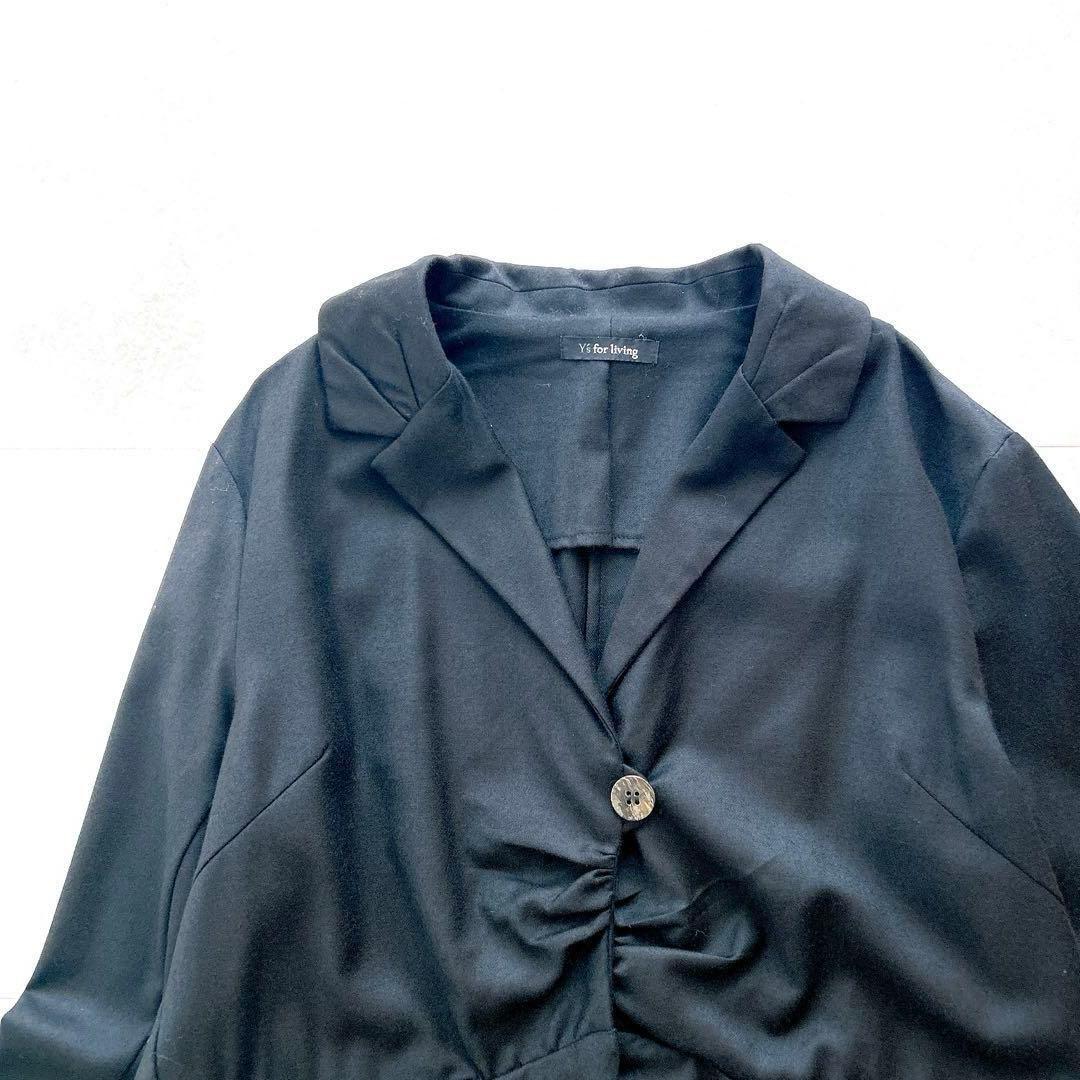 美品✨希少　ワイズアシンメトリーデザイン1Bウールジャケット近年変形ブラック