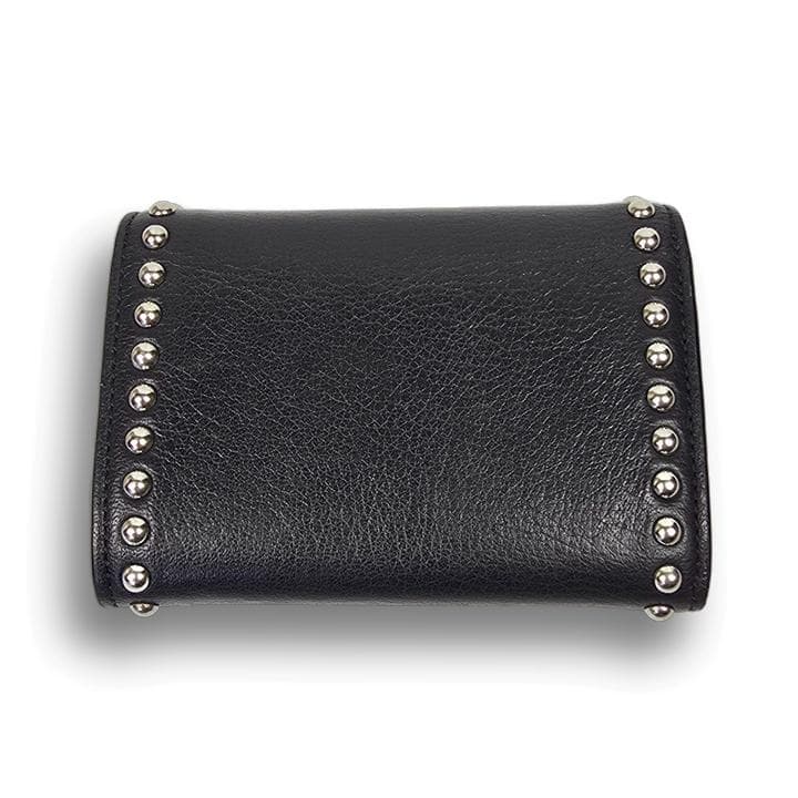 【美品】J & M Davidson スタッズ 三つ折り財布 ブラック 小銭入れ