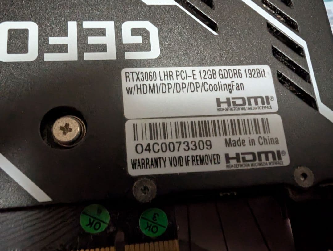 geforce rtx 3060 12gb 訳あり