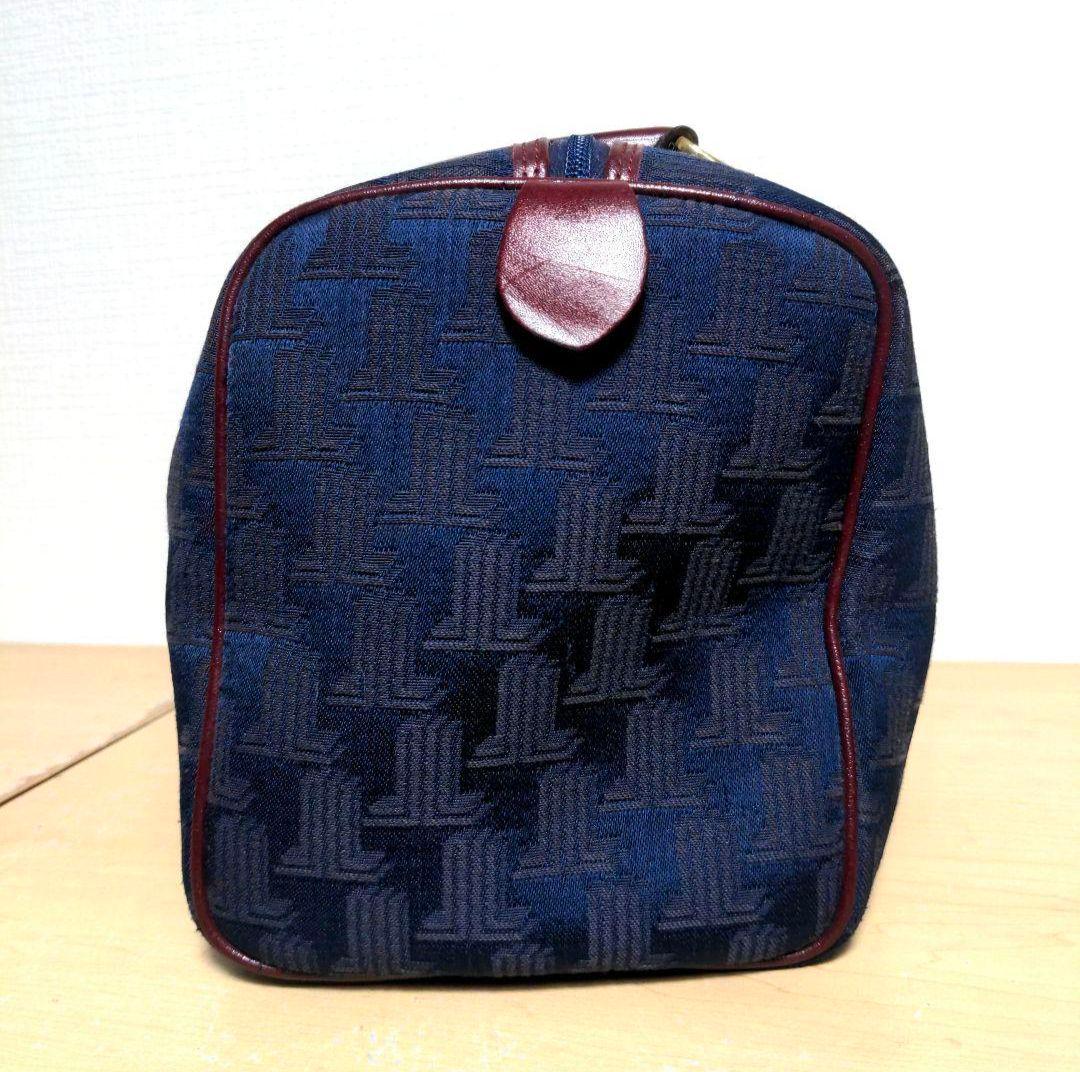 ch9. LANVIN ボストンバッグ 総柄 キャンバス×レザー