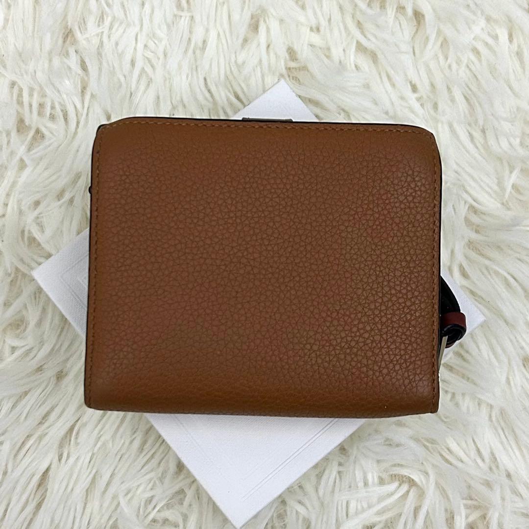 ［美品］LOEWE コンパクトジップウォレット アナグラム ブラウン 財布