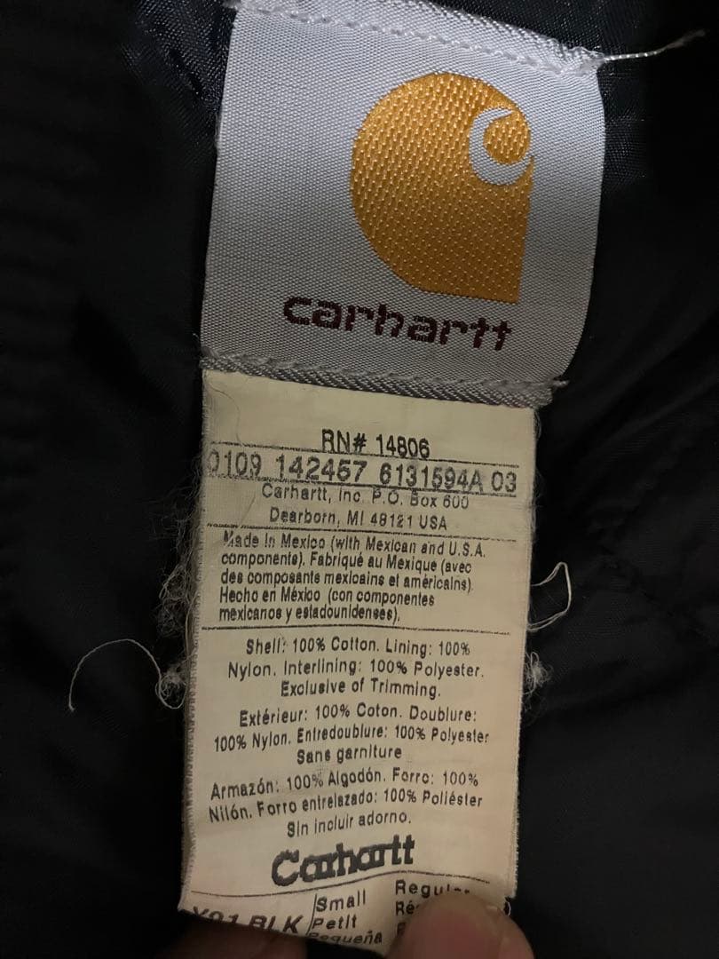 carharttカーハートダックベスト黒メキシコ製Sブラック