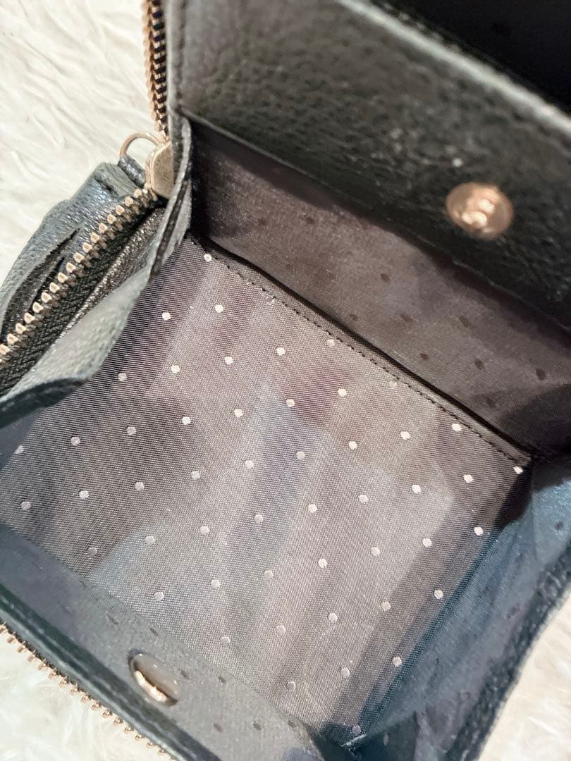【美品】虎屋ういろ×perche(ペルケ)×earジャバラ二つ折り財布　黒