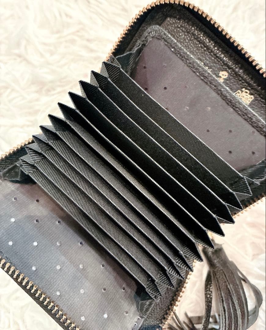 【美品】虎屋ういろ×perche(ペルケ)×earジャバラ二つ折り財布　黒