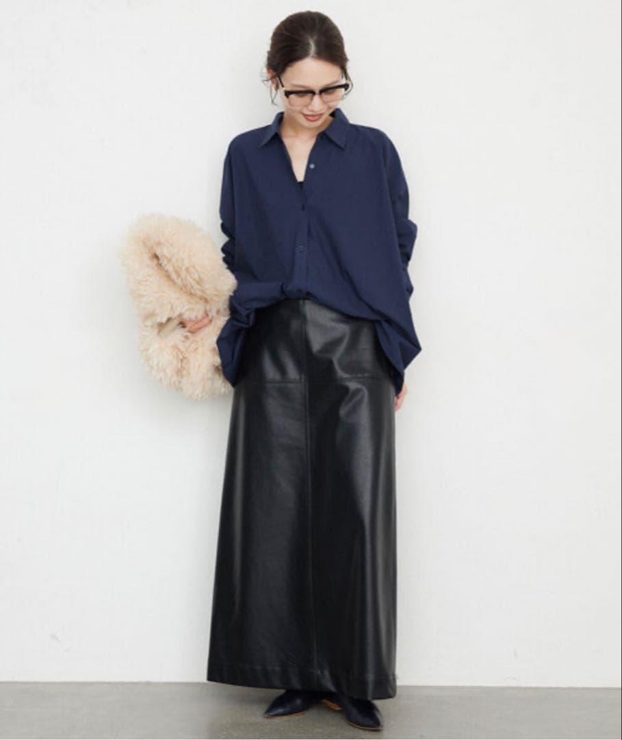 SLOBE IENA フェイクレザースカート 38