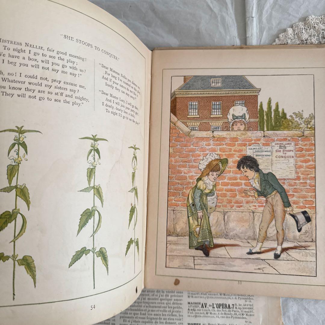 難有　稀少1880年アンティーク絵本ヴィクトリアン洋書ジャンクジャーナル古書