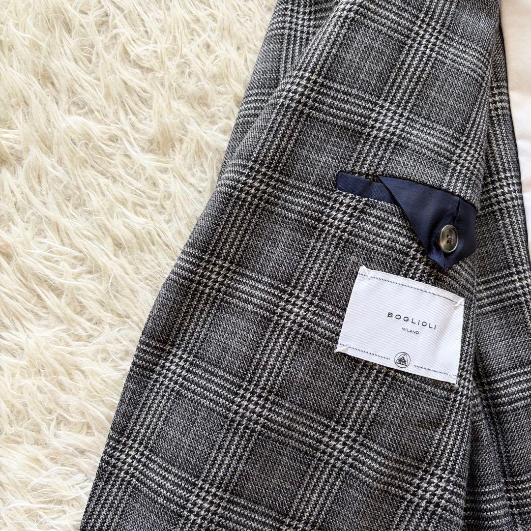 <極美品>BOGLIOLI 最新ロゴK.JACKET シルクウールジャケット46