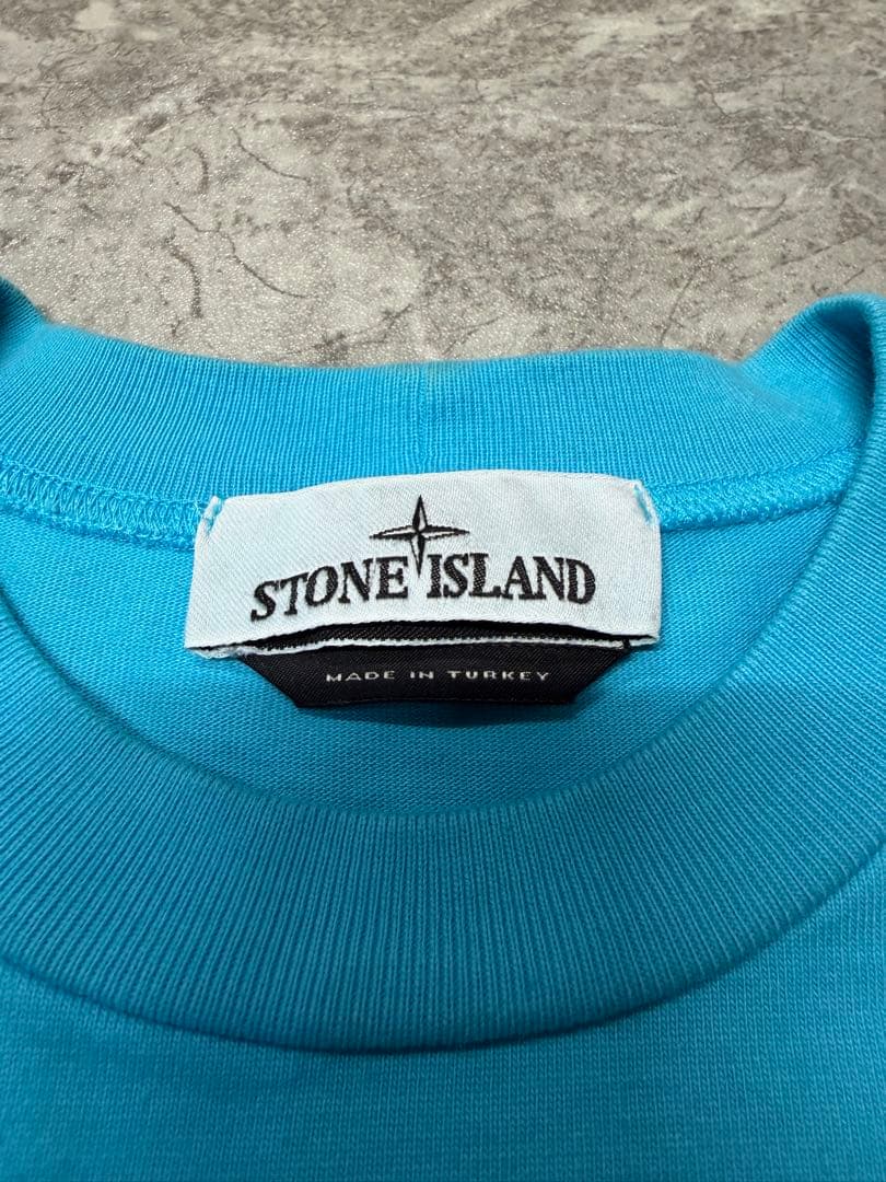 STONE  ロンTストーンアイランド ワッペン ターコイズ　S