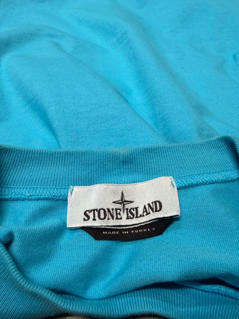 STONE  ロンTストーンアイランド ワッペン ターコイズ　S