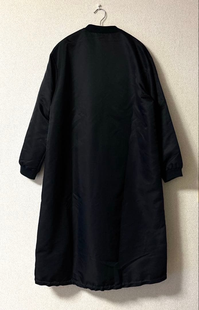 美品【サロンアダムエロペ 】ロングMA-1 ナイロンコート ブラック 日本製