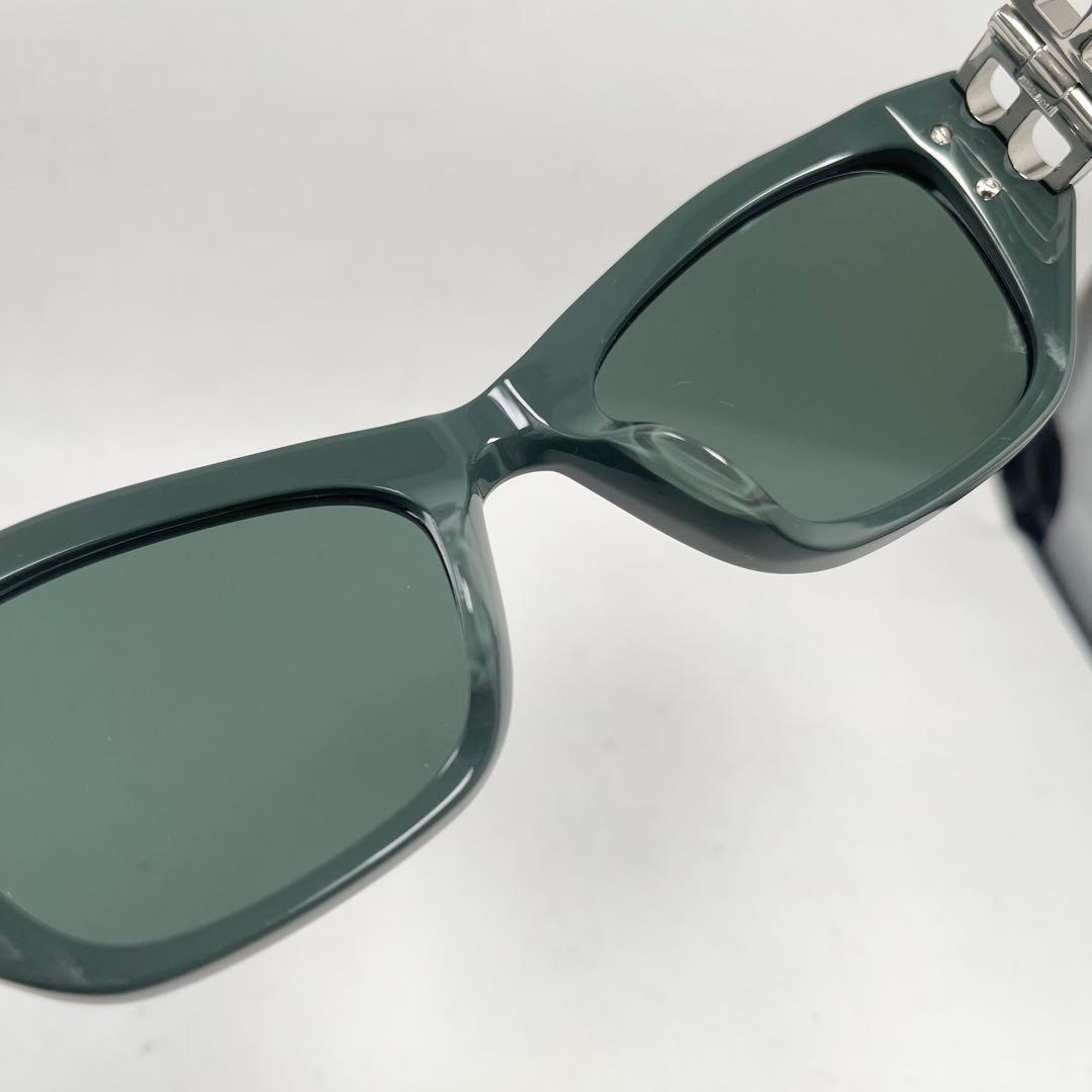 【美品】バレンシアガ　サングラス　BBロゴ　グリーン　シルバー　希少