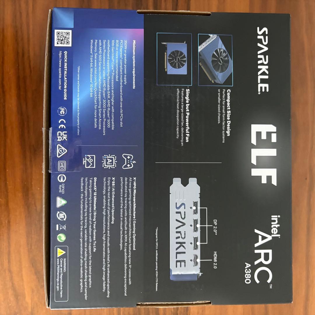 グラフィックボード・グラボ・ビデオカード SPARKLE Intel Arc A380 ELF