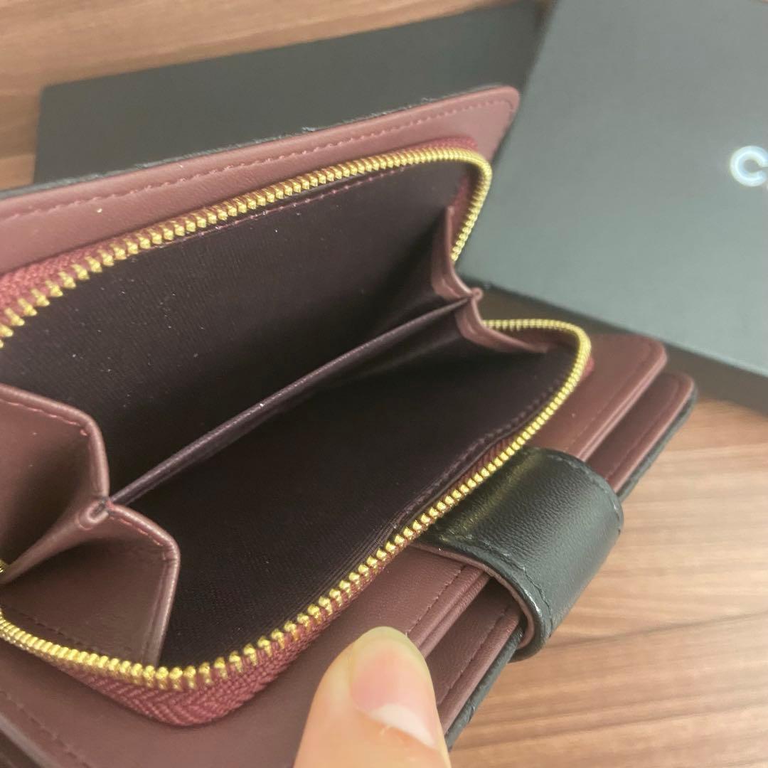 CHANEL シャネル マトラッセ 二つ折り財布 ブラック ラムスキン　値下げ可