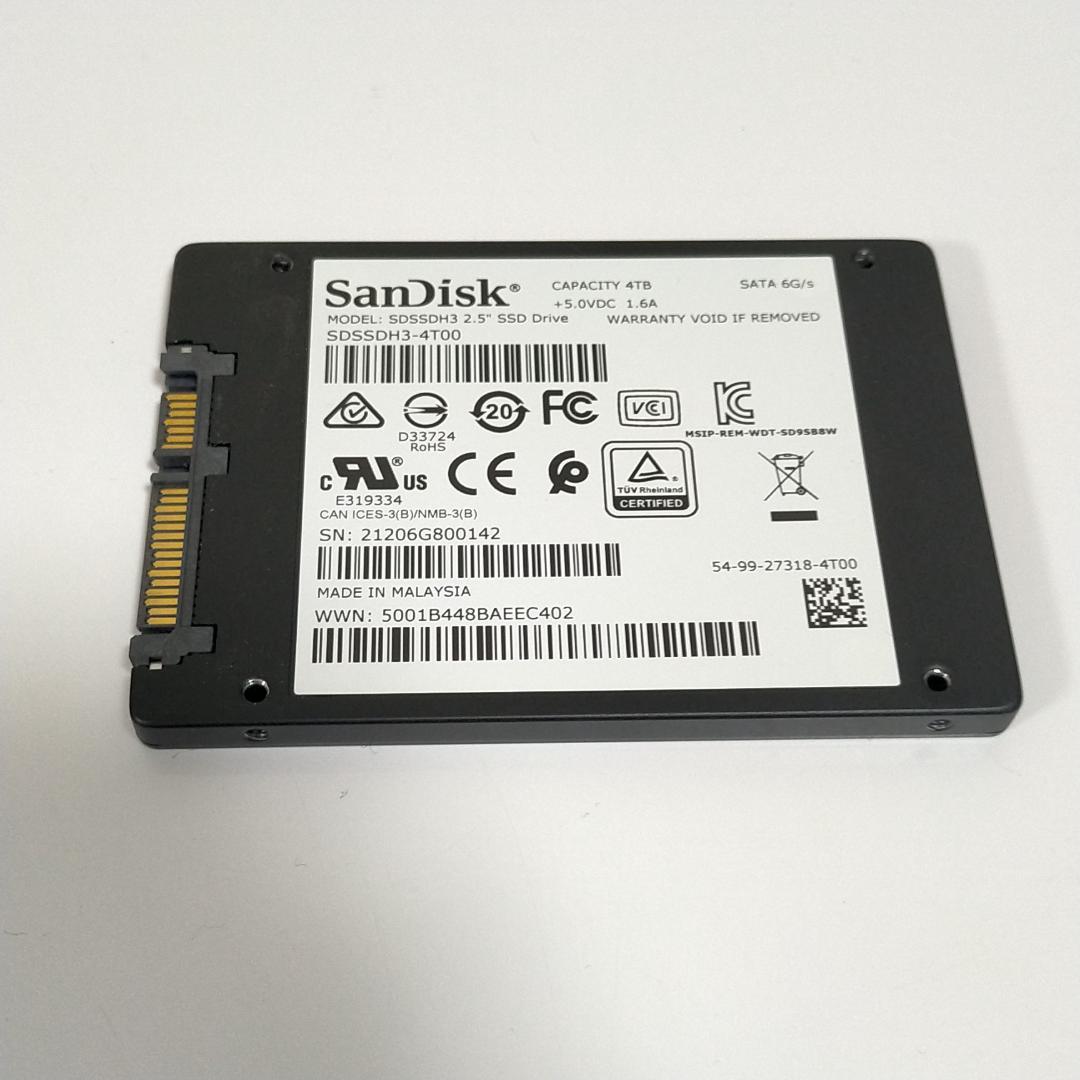 確認済 SanDisk Ultra 3D SSD 4TB 2.5インチ SATA