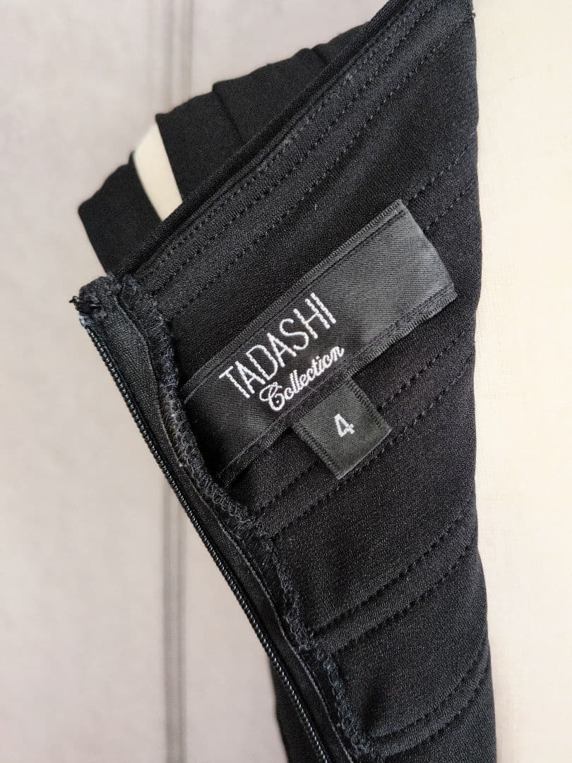 【TADASHI SHOJI】ブラック ノースリーブ フレアワンピース