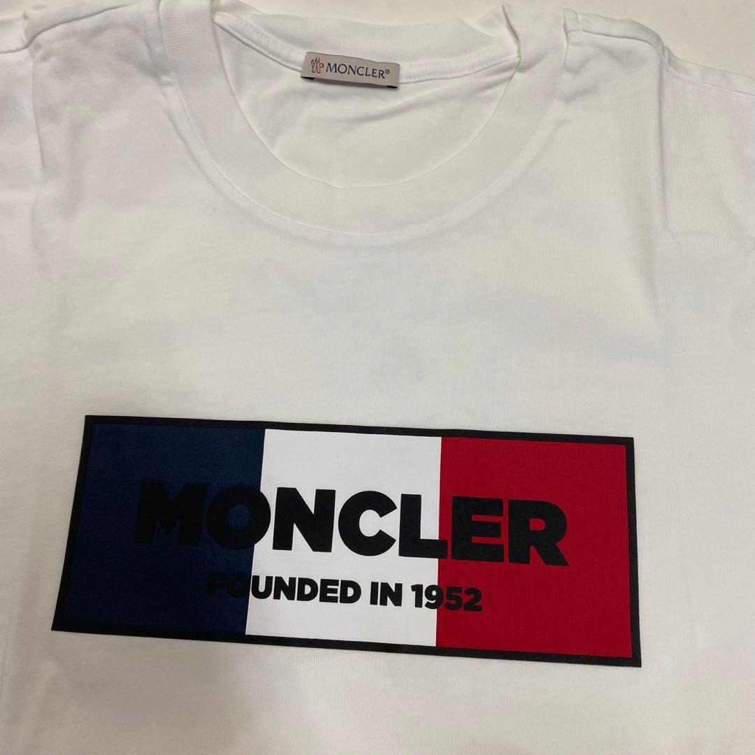 MONCLER ロゴ Tシャツ ホワイト　Lサイズクリーニング済み