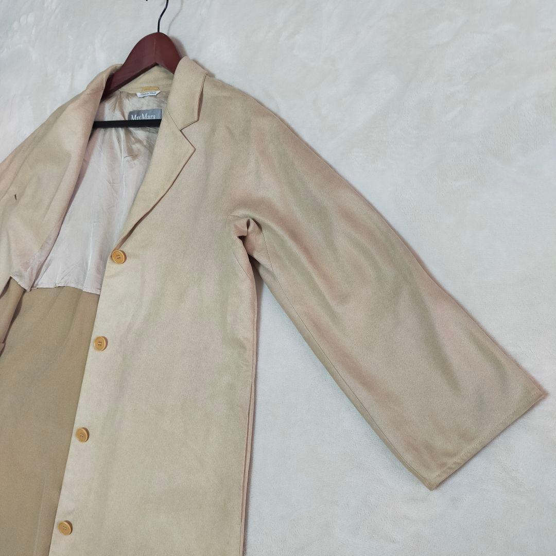 イタリア製　Max Mara　銀タグ　スウェード調　ロングコート
