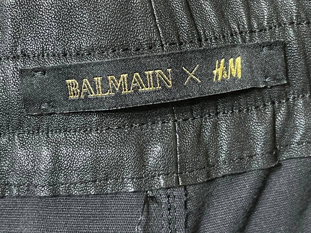 希少品★BALMAIN 羊革 レザーパンツ ★コラボ★即日完売商品★