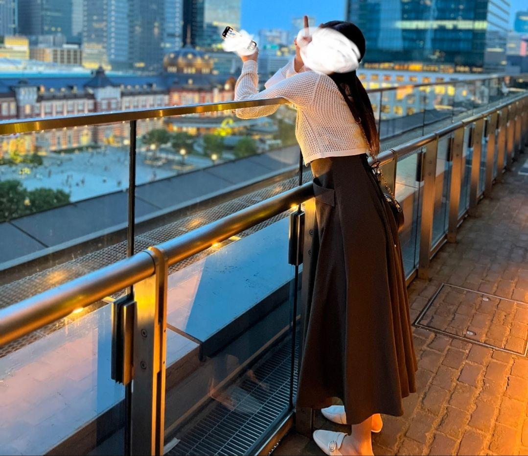 マイストラーダ Mystrada ダークブラウン フレアスカート ジッパー付き