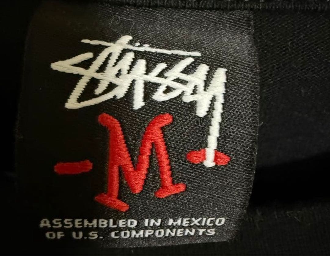 ロー様STUSSY ステューシー グラフィックTシャツ M 黒ネオングリーン