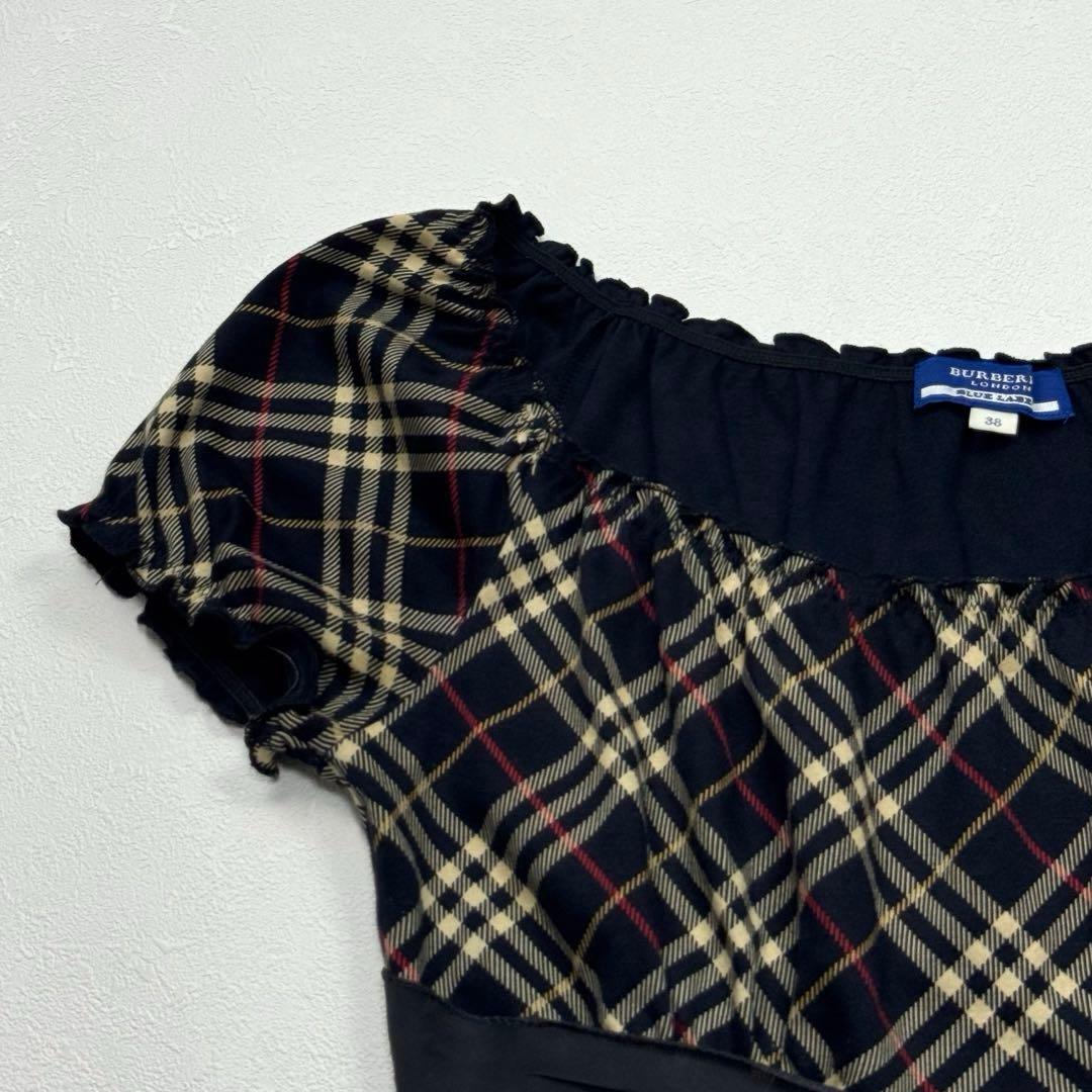 BURBERRY BLUE LABEL トップス チェック リボン ホースロゴ