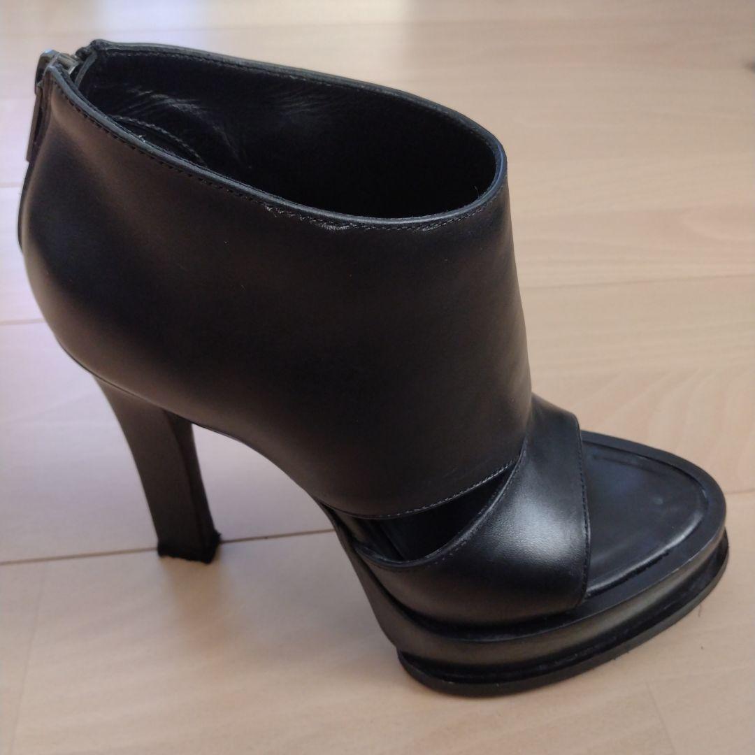 ^*^様 ブラックオープントゥヒールブーツ　Size23センチ
