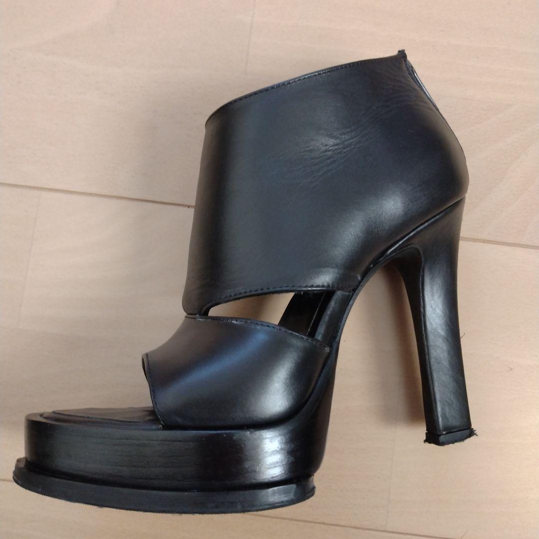 ^*^様 ブラックオープントゥヒールブーツ　Size23センチ