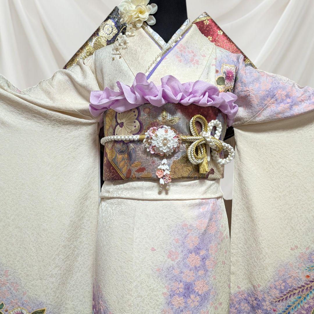 振袖フルセット(8点)・成人式・辻ヶ花・辻が花・手絞り・高身長・銀通し・高身長