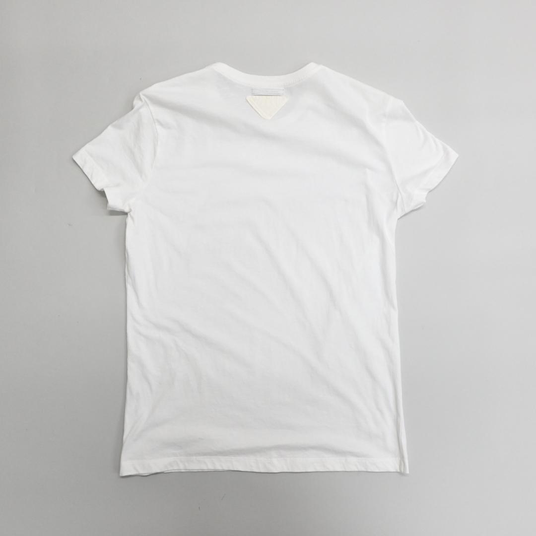 ■ 46789★年 PRADA プラダ Tシャツ 三角ロゴ ホワイト