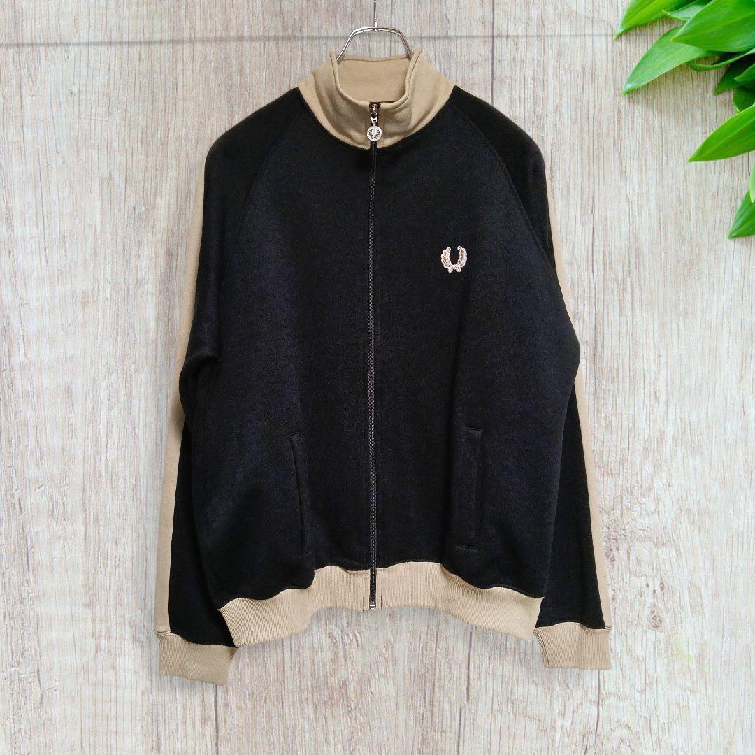 ポルトガル製 フレッドペリー美品 FRED PERRYジャージ 黒 L 裏起毛