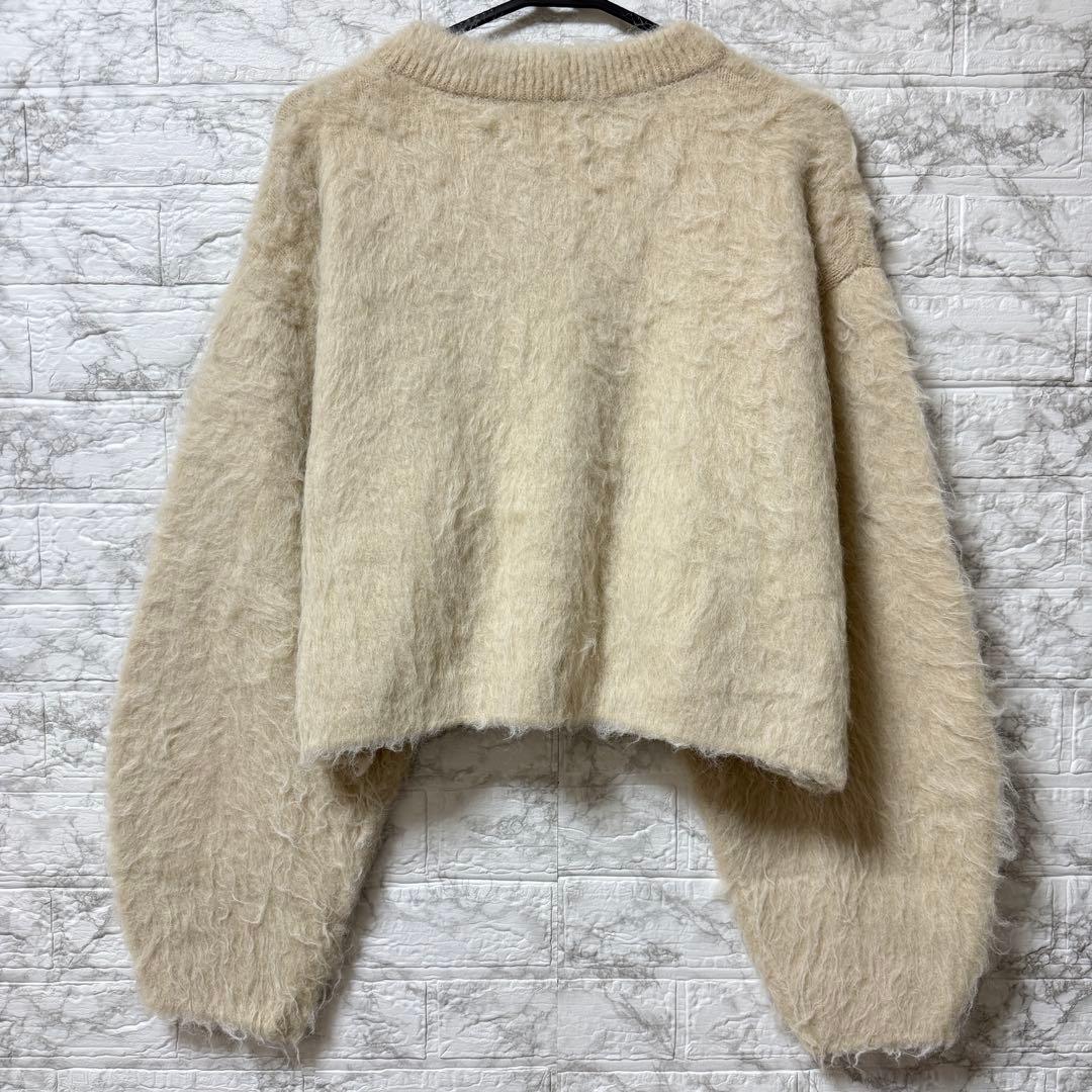 【美品】アダムエロペ アルパカフラッフィーカーディガン ベージュ F