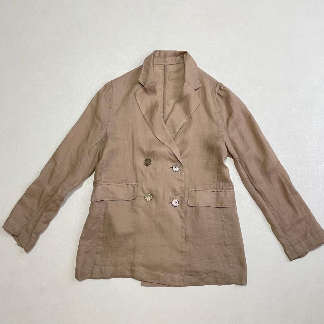 美品　24SS スローブイエナ ラミージョーゼットジャケット　リネン100