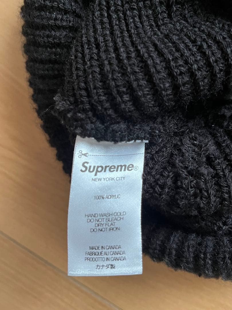 supreme ルーズゲージ ビーニー ニット帽 ブラック