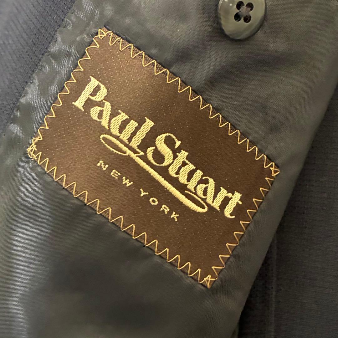 Paul Stuart 美品 春夏 銀ボタン 紺ブレ ストレッチ テーラード