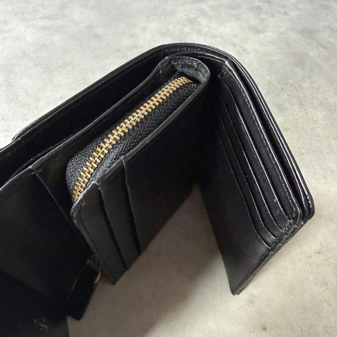 アニエスベー agnes b. ミニウォレット 3つ折り財布 レディース 黒