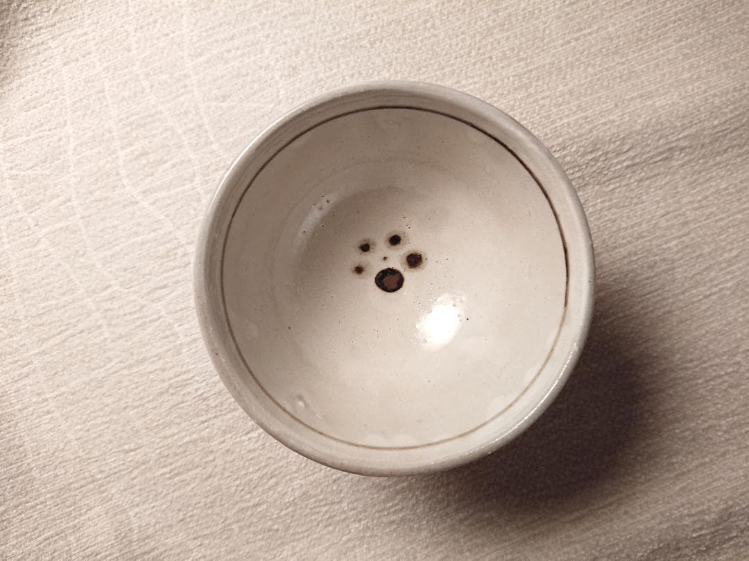 ◆ 水月窯 ◆　湯呑・粉引梅花紋　×10　＊新品未使用品　A