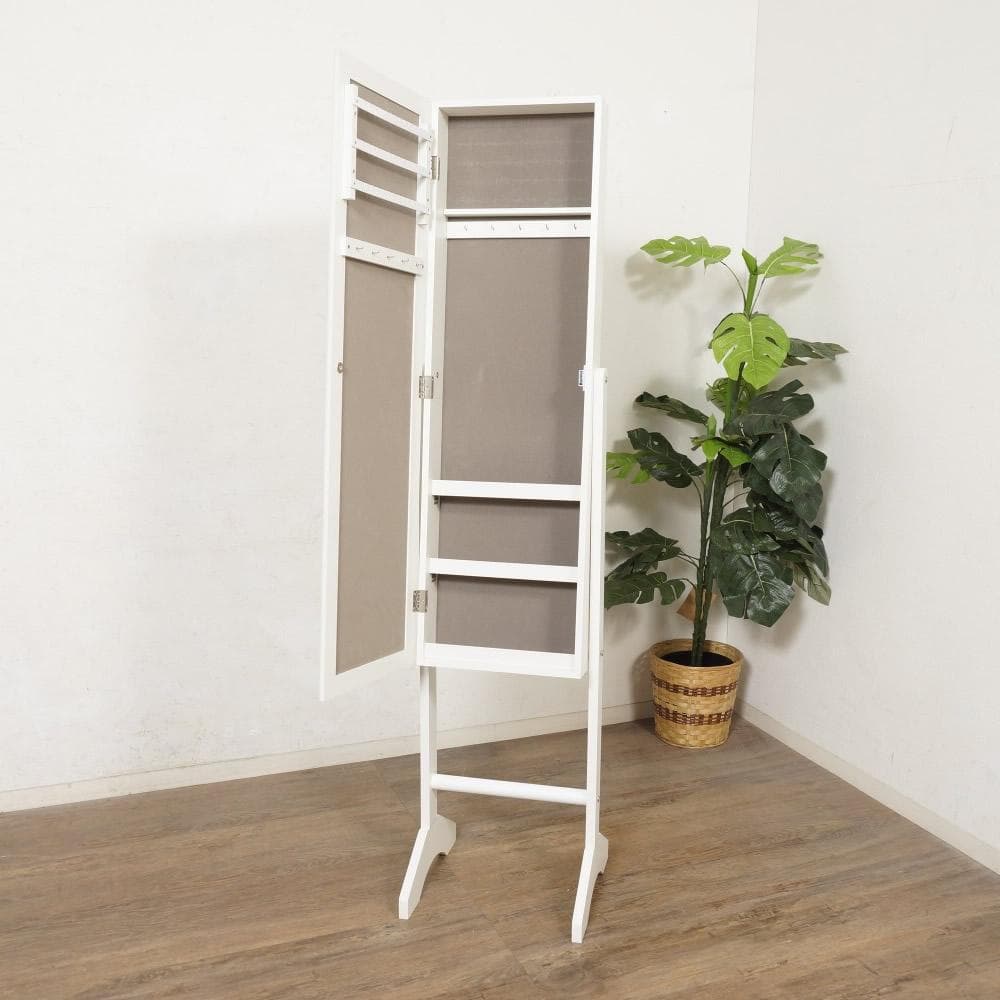 フォロー割【新品】 収納付きスタンドミラー 姿見　ジュエリー　ドレッサー