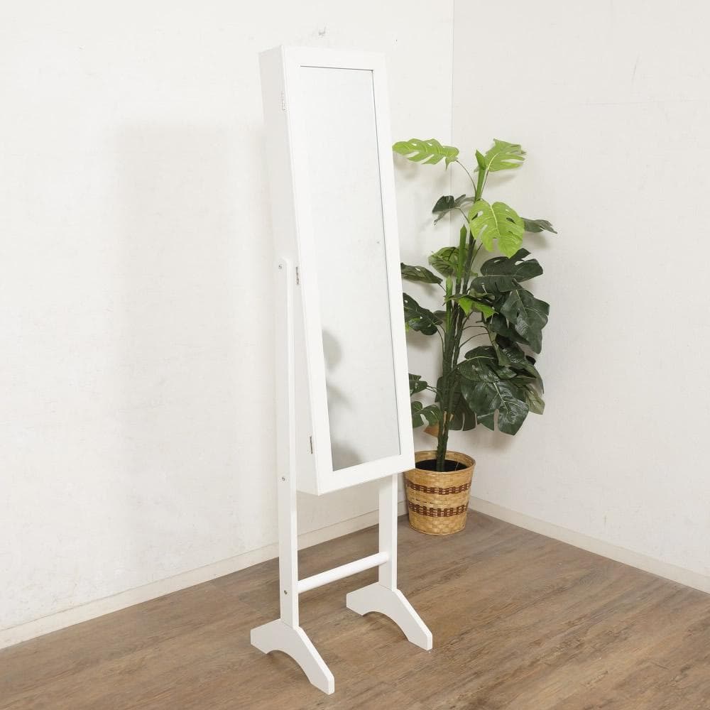 フォロー割【新品】 収納付きスタンドミラー 姿見　ジュエリー　ドレッサー