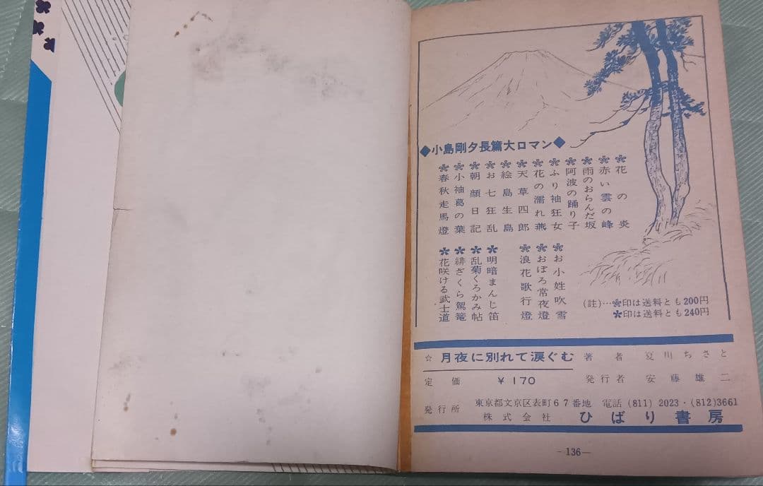 月夜に別れて涙ぐむ 夏川ちさと（池川伸治）ひばり書房 貸本 古本 まんだらけ