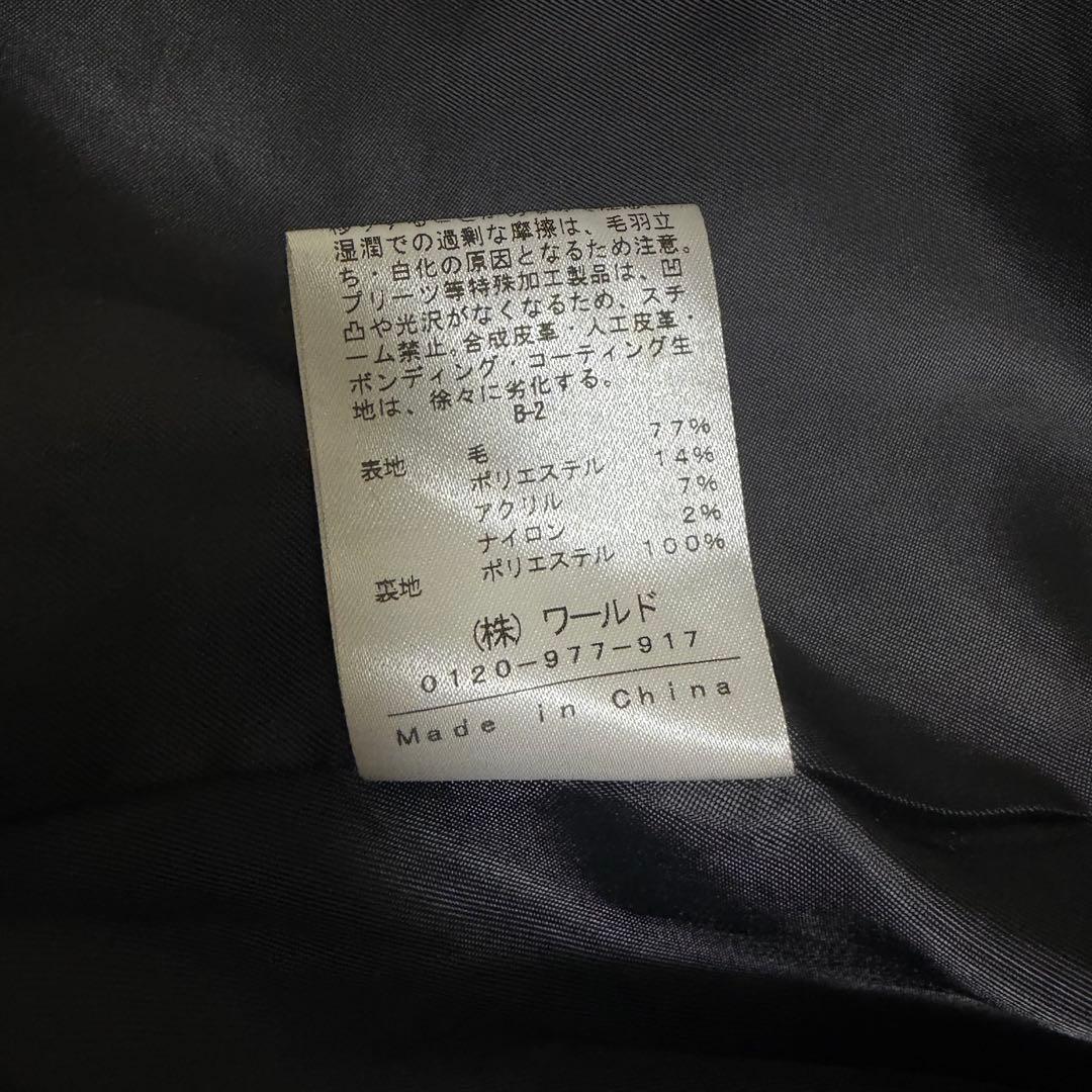 インディヴィ 千鳥格子 ノーカラーコート ベルト付