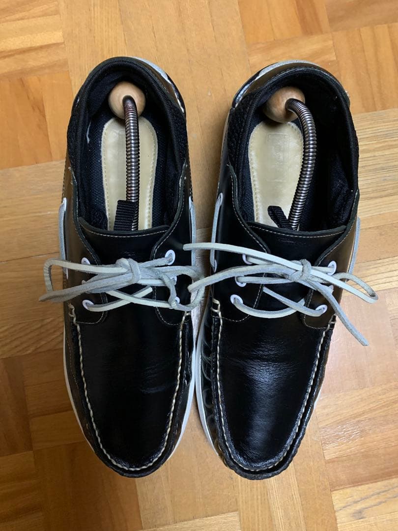 良品　visvim ビズビム ホックニー デッキシューズ US9.5 ブラック
