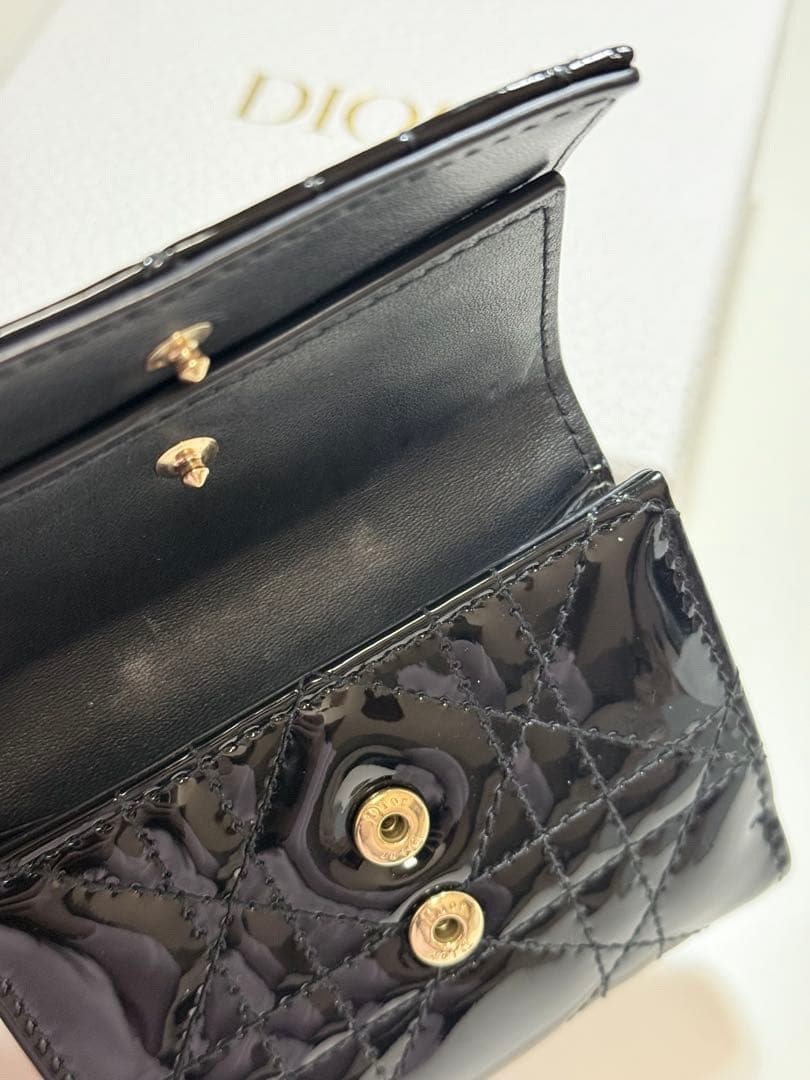 dior カナージュ パテント 財布 ウォレット