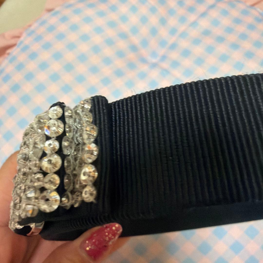 Ferragamo ラインストーン カチューシャ 美品 ブラック